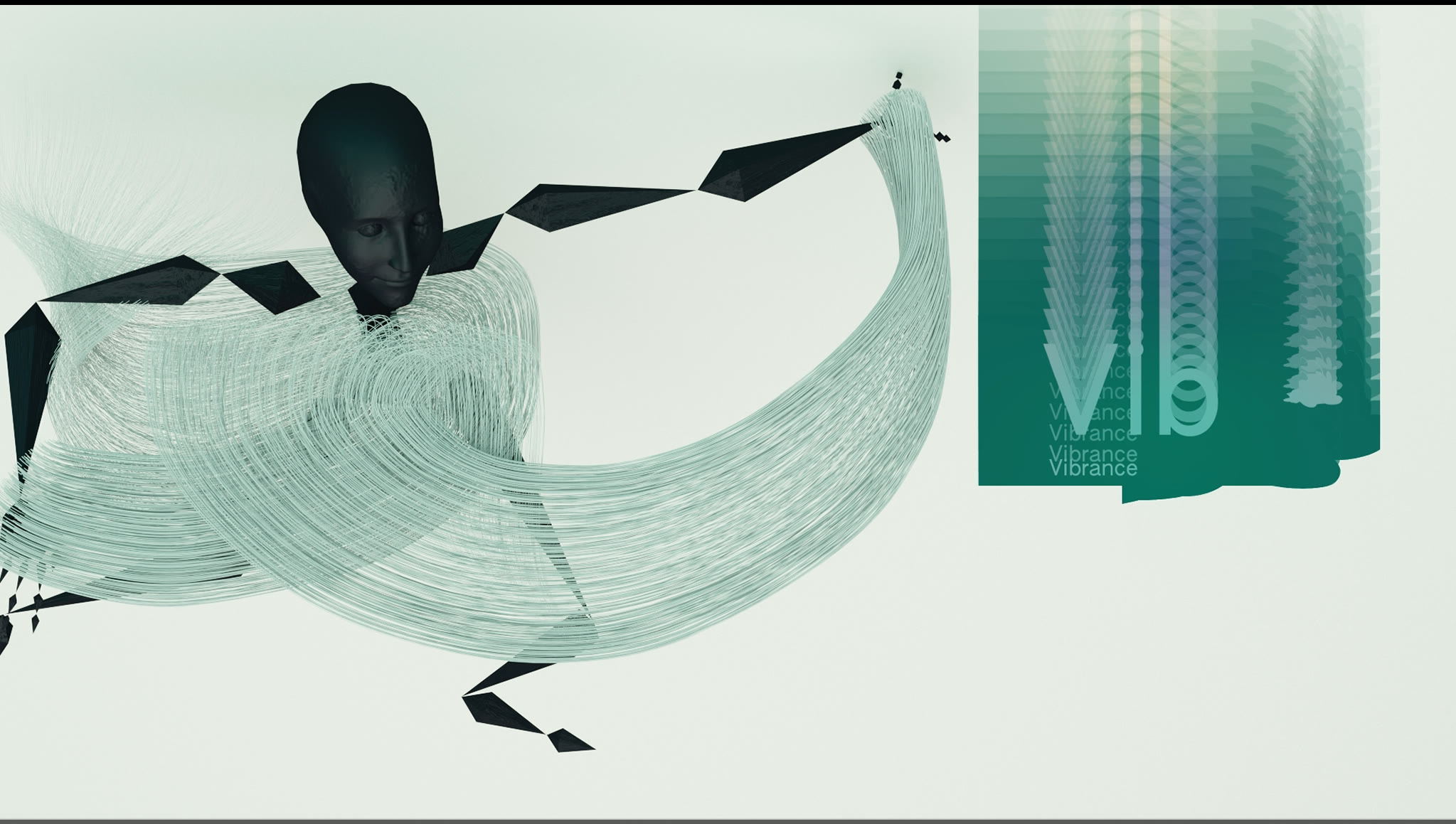Körperfigur mit cyanfarbenen Echo- und Tracer-Linien während der Vibrance-Phase