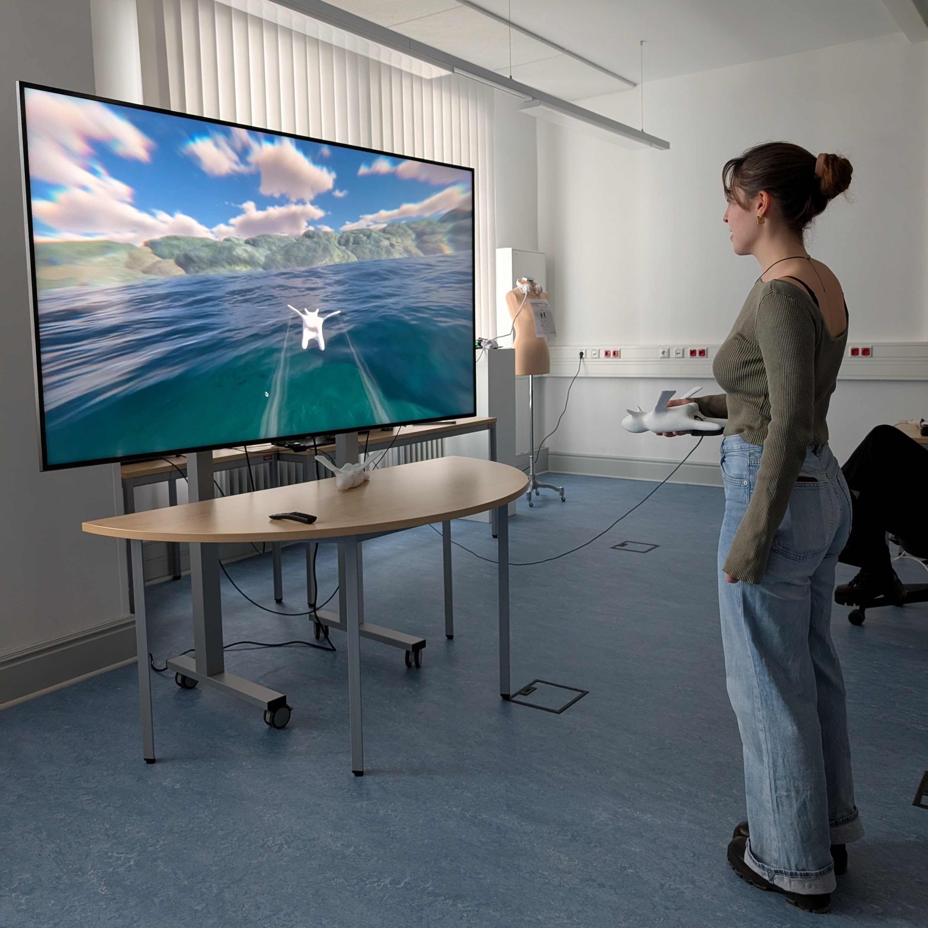Participant using the Masko tangible XR interface
